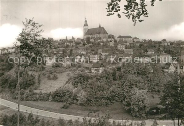 Schneeberg Erzgebirge Ortsansicht mit Kirche