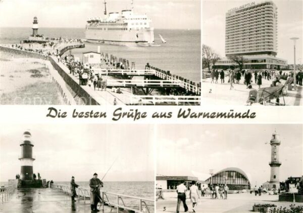 Warnemuende Ostseebad Mole Promenade Leuchtturm Fähre Hotel N