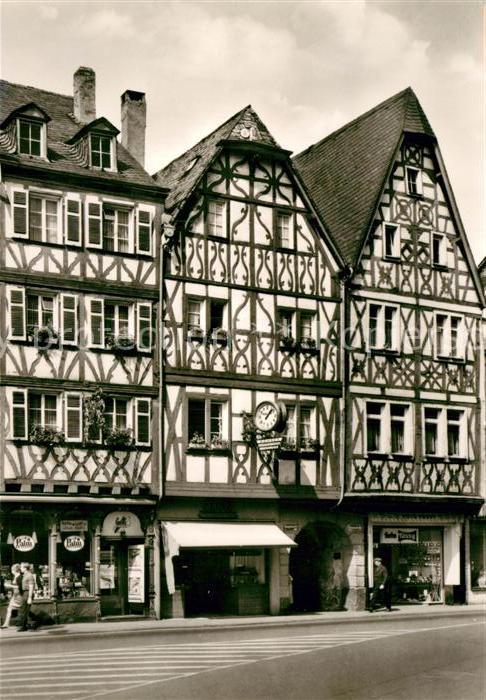 Trier Alte Fachwerkhäuser am Hauptmarkt Ältes