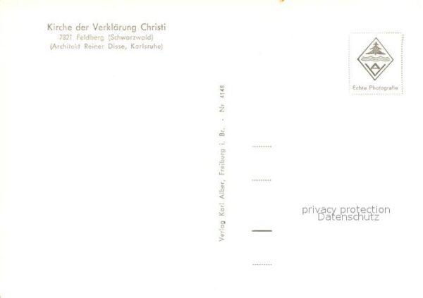 Feldberg Schwarzwald Kirche der Verklärung Christi Architekt – Bild 2