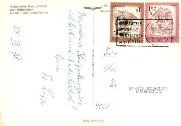 Bad Muehllacken Oberoesterreich Mühlviertel Kneippkurort Fliegeraufnahm – Bild 2