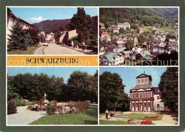 Schwarzburg Thueringer Wald Unterer Ort Teilansicht Parkanlage Kais