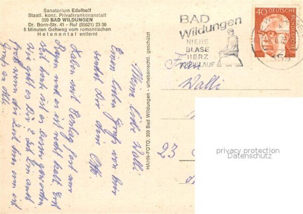 Bad Wildungen Sanatorium Edelhoff Landschaftspanorama – Bild 2