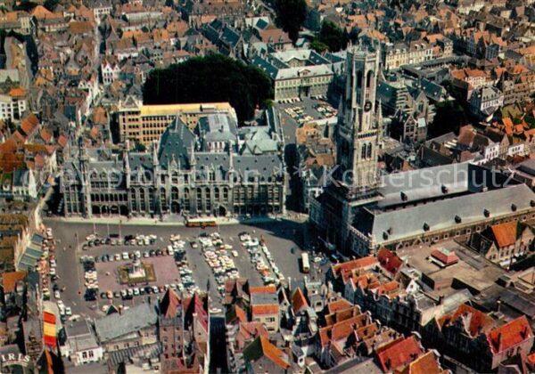 Bruges BRUGGE Belgie Centre Cathedrale vue aérienne