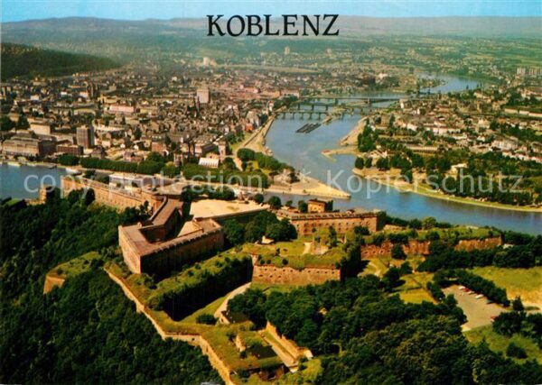 Koblenz Rhein Festung Ehrenbreitstein und Deutsches E
