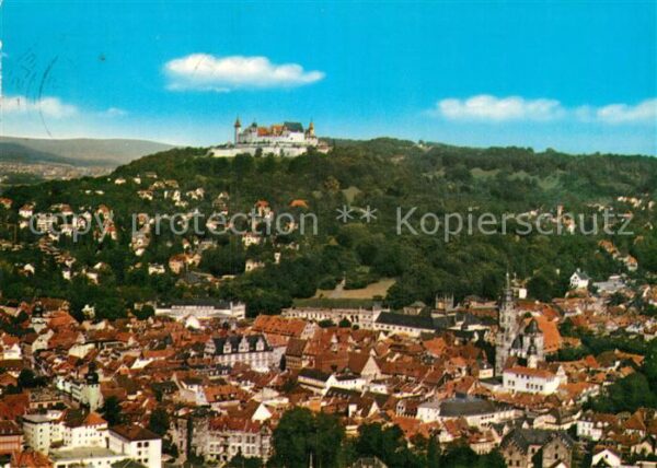 Coburg Stadtpanorama mit Blick zum Schloss Fli
