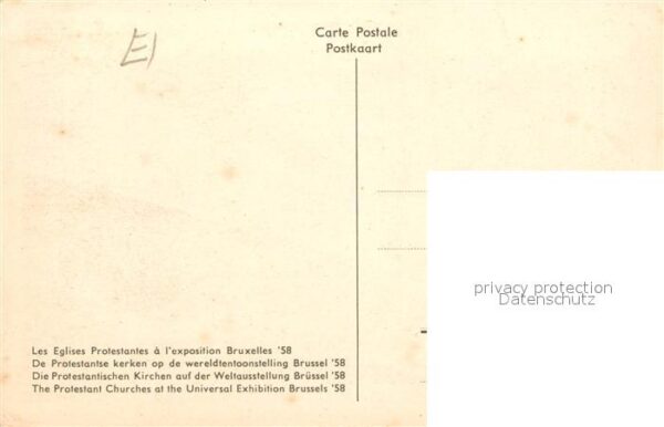 Exposition Universelle Bruxelles 1958 Eglises Protestantes – Bild 2