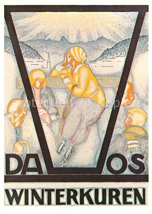 Kuenstlerkarte Mangold Burkhard Winterkuren Plakat Ver