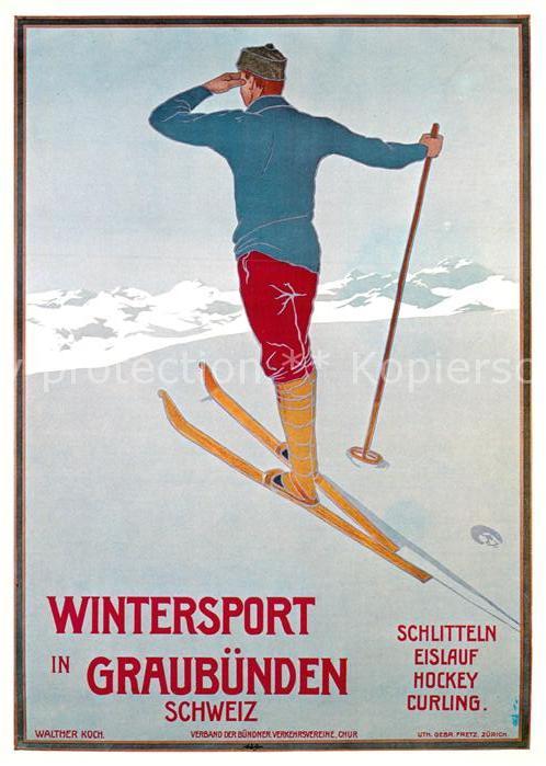 Skifahren Walter Koch Wintersport Graubünden Plak