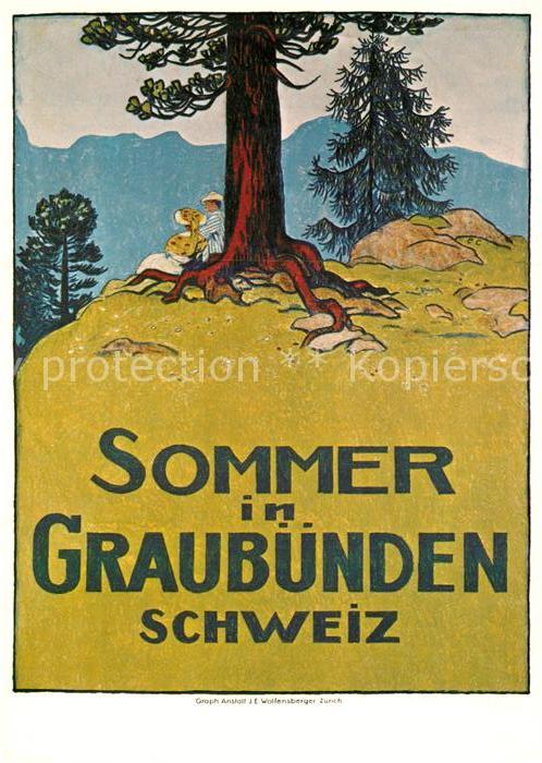 Kuenstlerkarte Emile Cardinaux Plakat Verkehrsbüro Chu