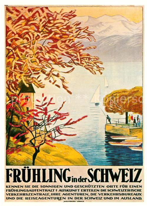 Kuenstlerkarte E. Cardinaux Frühling Plakat Verkehrsze