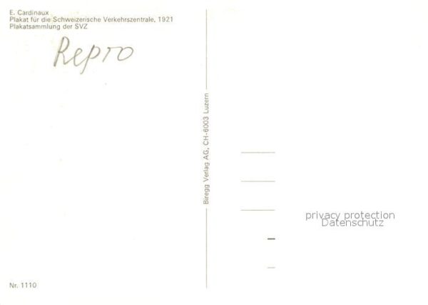 Kuenstlerkarte E. Cardinaux Frühling Plakat Verkehrsze – Bild 2