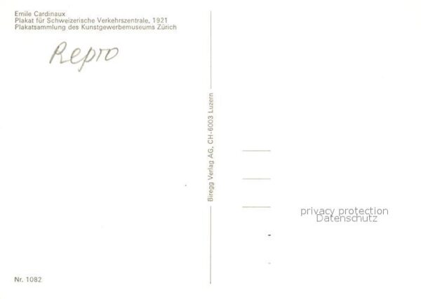 Pferdeschlitten Emile Cardinaux Plakat Verkehrszentrale – Bild 2