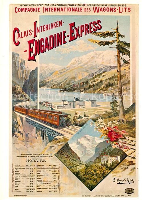Eisenbahn Plakat für Wagons-Lits 1895 F. Hugo d_A