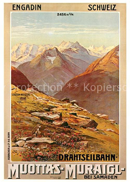 Drahtseilbahn Muottas-Muraigl 1908 Samaden