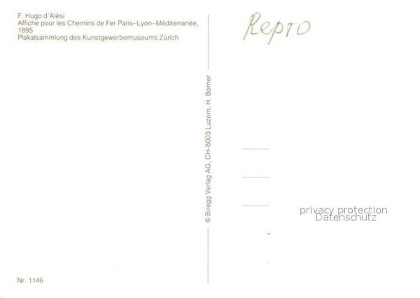 Eisenbahn Affiche Chemins de Fer Paris-Lyon-Medit – Bild 2