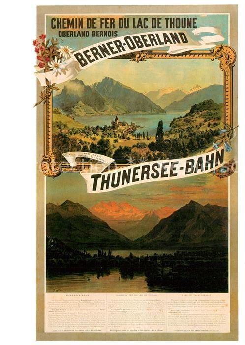 Eisenbahn Thunersee-Bahn Plakat 1893 J. Weber