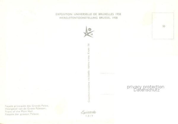 Exposition Universelle Bruxelles 1958 Facade principale des Grands Palais – Bild 2