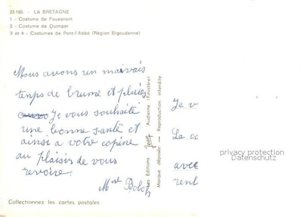 Trachten Frankreich Bretagne Fouesnant Quimper Pont-l'Abbe – Bild 2