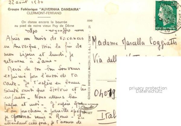 Trachten Frankreich Groupe Folklorique Auverna Dansaria Cle – Bild 2