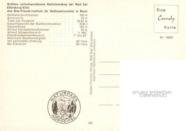 Astronomie Radioteleskop Effelsberg Eifel – Bild 2
