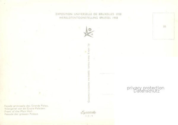 Exposition Universelle Bruxelles 1958 Facade principale des Grands Palais – Bild 2
