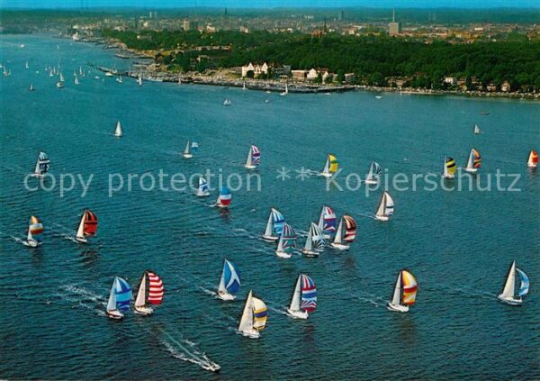 Segelboote Regatta Kieler Woche Fliegeraufnahme
