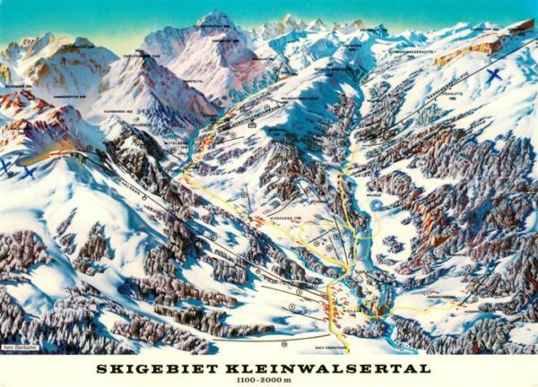 Skifahren Kleinwalsertal Reliefkarte