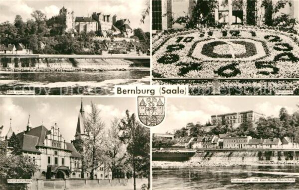 Bernburg Saale Schloß Fischergasse Blumenuhr