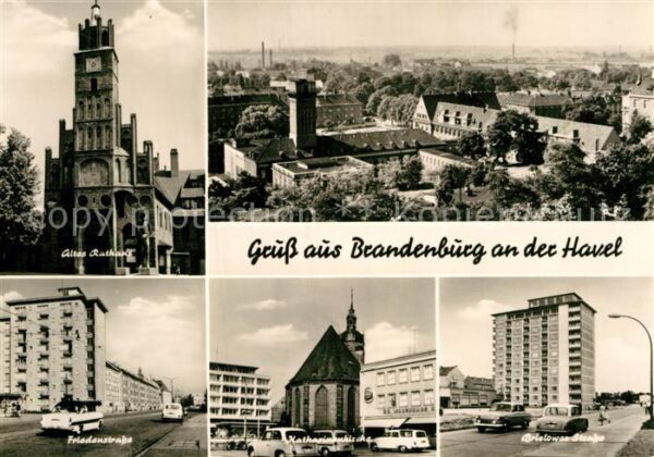 Brandenburg Havel Rathaus Fliegeraufnahme Friedenstrasse