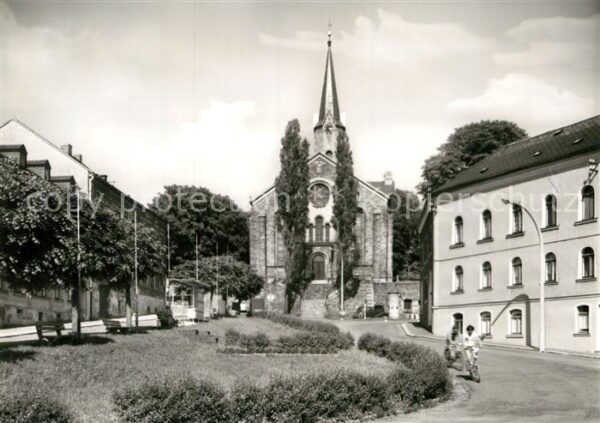 Schoeneck Vogtland Untermarkt mit Kirche