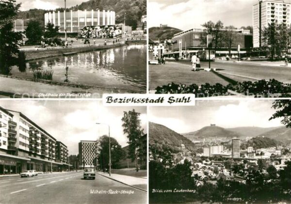 Suhl Thueringer Wald Stadthalle der Freundschaft Blick vom L