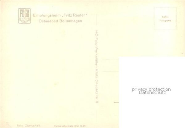Boltenhagen Ostseebad Erholungsheim Fritz Reuter – Bild 2