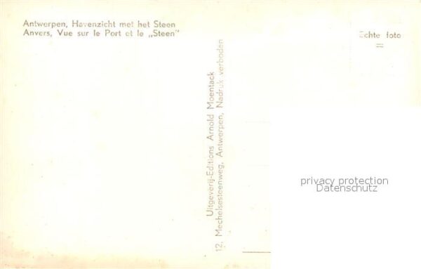 Antwerpen Anvers Havenzicht met het Steen Hafen Bootsanl – Bild 2