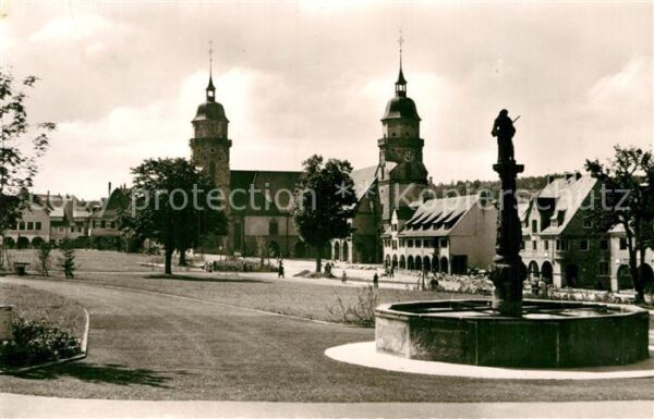Freudenstadt Marktplatz Kirche Brunnen Luftkurort im