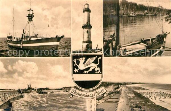 Warnemuende Ostseebad Fischkutter Brandung Mole Leuchtturm St