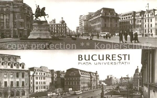 Bucuresti Piata Universitatii Platz Denkmal Reite