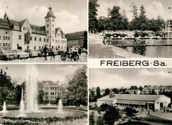Freiberg Sachsen Rathaus Johannisbad Scheringerpark Font
