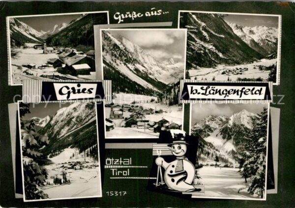 Laengenfeld Oetztal Winterpanorama Ötztaler Alpen Schneeman
