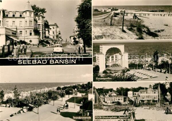 Bansin Ostseebad FDGB Erholungsheim Strand Konzertpavill