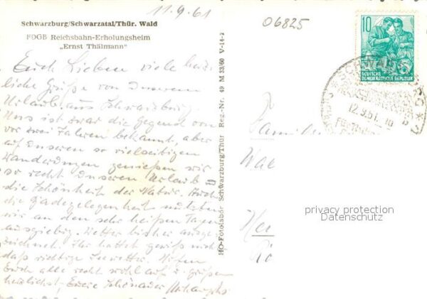Schwarzburg Thueringer Wald FDGB Reichsbahn Erholungsheim Ernst Thä – Bild 2