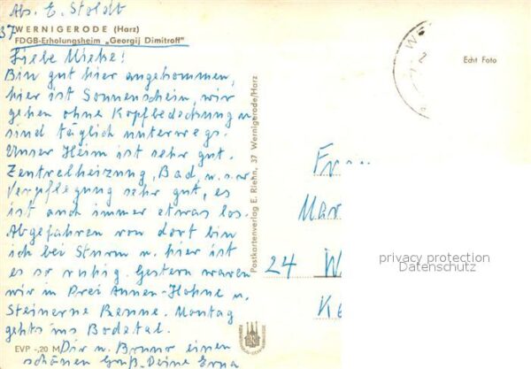 Wernigerode Harz FDGB Erholungsheim Georgij Dimitroff im – Bild 2