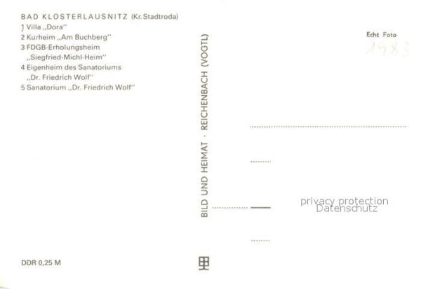 Bad Klosterlausnitz Villa Dora Kurheim Am Buchberg FDGB Erh – Bild 2