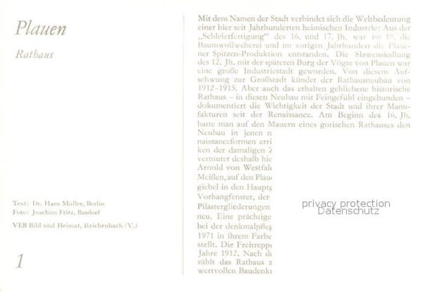 Plauen Vogtland Rathaus Historisches Gebäude Chronik – Bild 2