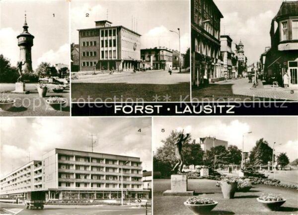 Forst Lausitz Wasserturm Konsum Kaufhaus Cottbuser St