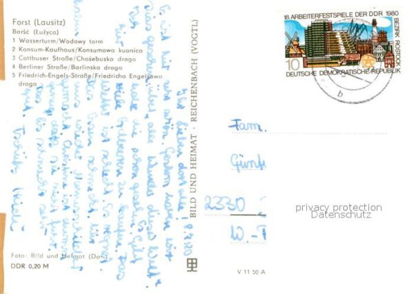 Forst Lausitz Wasserturm Konsum Kaufhaus Cottbuser St – Bild 2