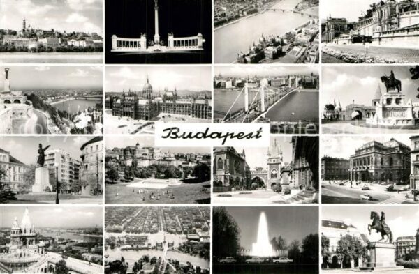 Budapest Denkmal Brunnen Fliegeraufnahme