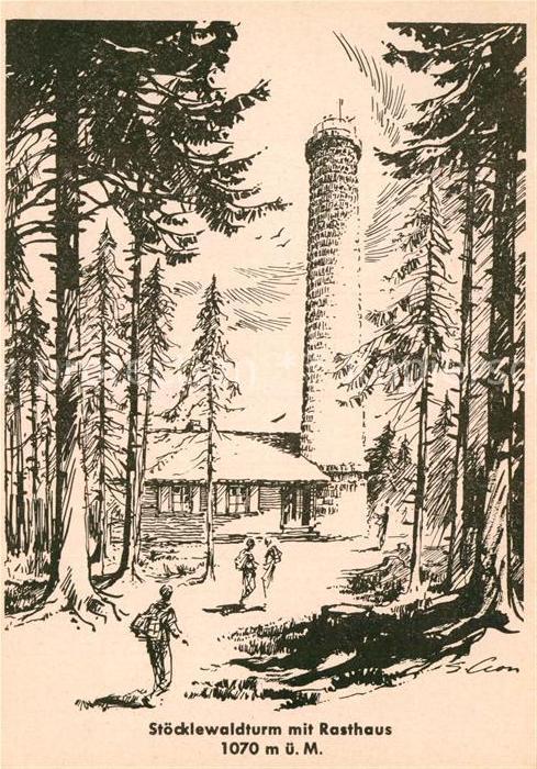 Furtwangen Stöcklewaldturm Rasthaus Künstlerkarte