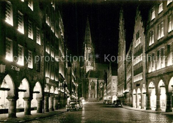 Muenster Westfalen Prinzipalmarkt Festbeleuchtung