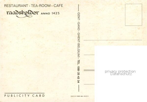 Gent Gand Flandre Restaurant Tea-Room-Cafe Raadskelder – Bild 2